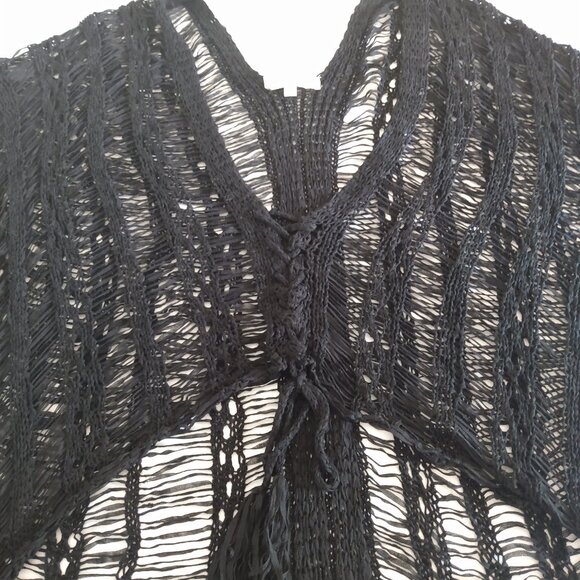 Umgee Kimono Size M / L Duster Topper Coverup Open Front Cardigan Crochet Knit - Picture 6 of 16